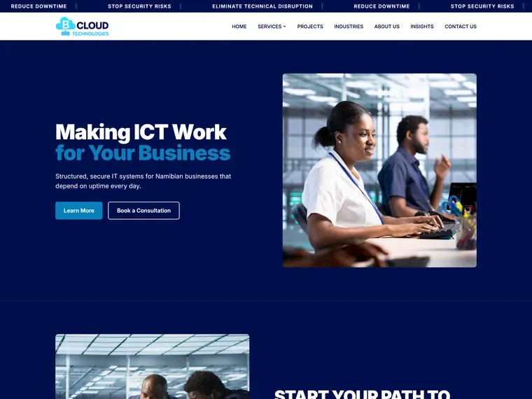 BCloud website, home page